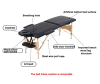 Table de massage portable pliable sur mesure avec étui de transport, hauteur réglable, pour professionnels de la beauté, spa, tatouage, thérapie, lit de soins