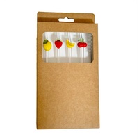 Pailles en verre borosilicate courbé de 8 mm pour boissons aux fruits, écologiques et réutilisables pour enfants
