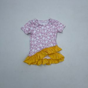 Qingli OEM Tariffs Free Cute Ruffle Bottom Girls <strong>T</strong>-<strong>Shirts</strong> Custom Design <strong>Easter</strong> Short Sleeve Kids <strong>T</strong> <strong>Shirt</strong> - Product Image 1