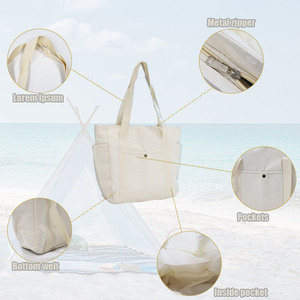 Sac fourre-tout en toile de coton écologique, impression personnalisée du logo, coton biologique, grande capacité, sacs de shopping - Product Image 2