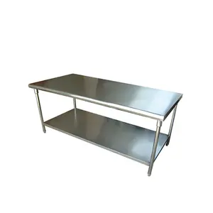 Two layers table Lab Kitchen Stainless Steel Work Table Stainless steel table