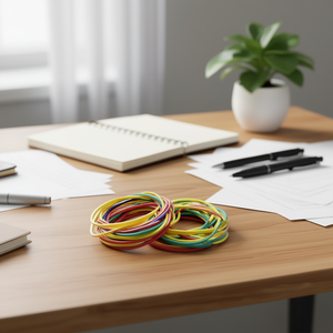 Paquete de 6 anillos grandes de goma para manualidades y uso en la oficina, bandas elásticas coloridas - Product Image 3