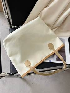 Large Capacity Canvas Tote <b>Bag</b> Lightweight Versatile Minimalist Shoulder <b>Bag</b> <b>for</b> Work Commute - Product Image 6
