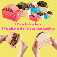 Emballage personnalisé pour sandwichs, emballage en papier kraft pour hamburgers, boîte à lunch pour pâtisserie, boîte à dessert, boîte à beignets, emballage pour biscuits