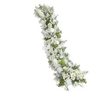 Dekorasi Pernikahan Garland Bunga Mawar Daisy Panjang Gaya Bohemian Buatan Tangan Baru, Lengkungan Bunga Sutra untuk Kolom Luar Ruangan Komersial
