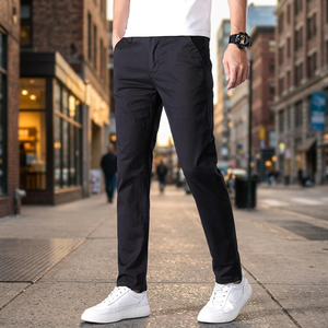 Jean droit décontracté pour homme, coupe ajustée, en denim délavé brodé, coton/élasthanne, style streetwear ODM, taille mi-haute, coloré - Product Image 2