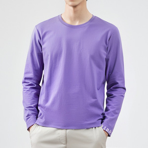 T-Shirt a maniche lunghe camicia <span class=keywords><strong>da</strong></span> <span class=keywords><strong>uomo</strong></span> a collo rotondo Casual <span class=keywords><strong>su</strong></span> <span class=keywords><strong>misura</strong></span> t-Shirt a fondo tinta unita - Product Image 6