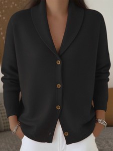 Giacca in Maglia Personalizzabile da Donna con Risvolto, Vestibilità Ampia, Morbida sulla Pelle, Maniche Lunghe, Ideale per Shopping, Weekend, Vacanze e Look Urbano - Product Image 6