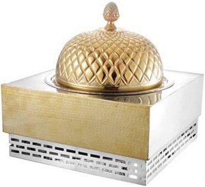 Gold Plated Electric Chafer Dish Stainless Steel 220-240V Heating Food <b>Warmer</b> - Product Image 1