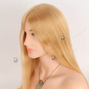 วิกผมสีบลอนด์สตรอเบอรี่แบบเส้นผมตรงขนาด18นิ้วไม่ตรวจจับได้สวยและใส่สบาย - Product Image 4