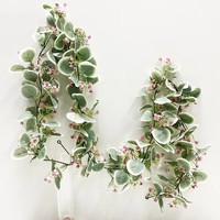 Karangan Bunga Eucalyptus Hijau Buatan Grosir 20 Inci Bulat Dekoratif untuk Dekorasi Rumah dan Taman