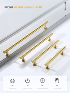 Katı pirinç yüksek kalite dolap kolu çekin Anti-pas mobilya çekmece kolu topuzu - Product Image 3