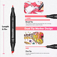 Stylo à double pinceau 30/40/60/80/168 couleurs Marqueurs à alcool en feutre Set de dessin Manga Sketching Art School Supplies
