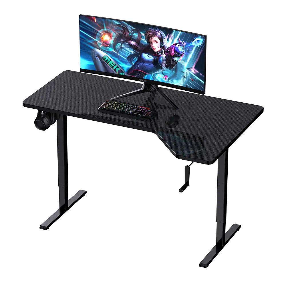 Hochwertige PC-Spieltische einstellbare Höhe L-Form Metall E-Sport-Spiel-Stuhl-Schreibtisch für PC