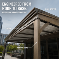 Pergola d'extérieur en aluminium de qualité supérieure 4x3 m pour projets résidentiels, commerciaux et hôteliers, avec configuration en kit