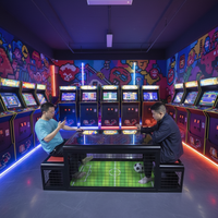 Machine de jeu de football de table interactive multijoueur, construction en métal et plastique, prise en charge de l'anglais pour bars et maisons - Football de table sous la table