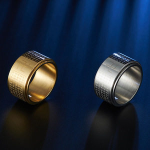 Ethnic style stainless steel <b>ring</b>, men's <b>ring</b>, rotating thumb <b>ring</b>, <b>titanium</b> steel jewelry wholesale. - Product Image 2