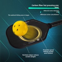 Raquette de pickleball monobloc en fibre de carbone pressée à chaud avec noyau en téflon, modèle silencieux anti-bruit JSRG-129