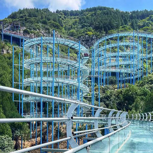 Área escénica Parque de atracciones Atracción Tobogán de agua de vidrio para lugar turístico Paseo de tobogán de rafting de vidrio - Product Image 5
