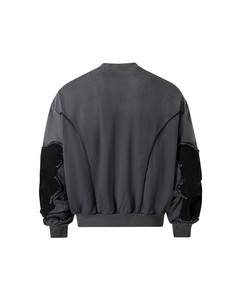 Giacca con Cappuccio Oversize da Uomo LEDUO, con Patch a Stella Effetto Vissuto, in Poliestere/Cotone, Grigio Scuro, Casual Estiva Antipiega - Product Image 2