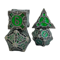 Lot de 7 dés polyédriques en métal écologiques pour jeux de rôle (D&D) et jeux de société, accessoires de jeu de société