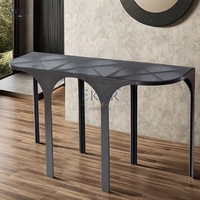 Table à manger ronde élégante et moderne Base en métal robuste et dessus en verre pour la maison Villa Hôtel Cuisine Meubles de salle à manger