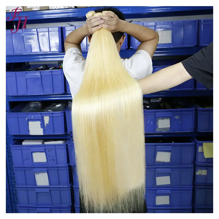 FH vendors 100% 613 blonde virgin hair weave blonde raw indian cuticle aligned hair 613 blonde human hair bundles