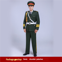Tenue de performance personnalisée avec drapeau national, uniforme de performance personnalisable pour capitaine d'avion, uniformes verts pour steward