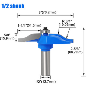 12.7mm/12mm Shank Router bit cho cửa tủ cạnh profiling <span class=keywords><strong>Cutter</strong></span> Laminate rãnh chính xác công cụ chế biến gỗ - Product Image 4