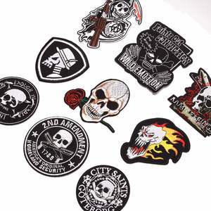 Hot Sale Mexico Style Rose Flower Skull Iron on Embroidered Patch - Product Image 2
