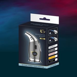 2024 nouveautés forte coupe-vent conception personnalisée Triple flammes rechargeable Cigarette polyvalent BBQ incliné torche briquet - Product Image 6