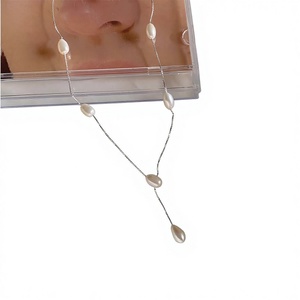Collar con Colgante de Perla Vintage Chapado en Plata 925 con Cadena de Eslabones, Lujo Casual de Alta Gama para Fiestas y Eventos - Product Image 2