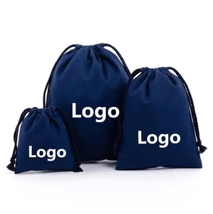 Bolsa con cordón de algodón con logotipo impreso personalizado, regalos promocionales, bolsa de ropa de joyería - Product Image 3