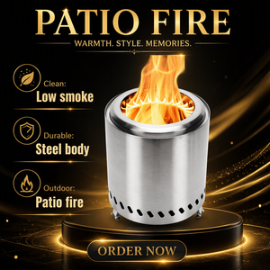 Braciere da Tavolo Senza Fumo, Set da 8 Pezzi, Doppio Combustibile con Griglia BBQ, Borsa per il Trasporto e Protezione in Vetro per Braciere Portatile a Legna - Product Image 6