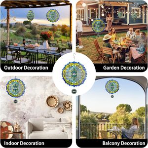 Tourniquets éoliens cinétiques 3D en acier inoxydable « Œil du Diable » – Sculptures éoliennes suspendues pour intérieur et extérieur, ornements de jardin et décorations cadeaux - Product Image 5
