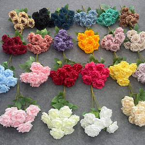 Lo-205 Nhà Máy Giá 9-11 Lớp Cánh Hoa 7-9 Đầu Trắng Màu Hồng Lụa Đám Cưới Backdrop Nhân Tạo Kim Cương Hoa Hồng Cho Ngày Valentine - Product Image 1