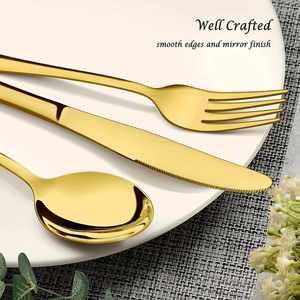 Modern Stainless Steel Cutlery Set Mirror Polished <b>Knife</b> <b>Fork</b> Spoon Flatware Set for Wedding Restaurant Party - Product Image 4