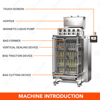Machine d'emballage automatique multi-voies pour liquides, sachets stick, gel douche, shampoing et autres gels liquides