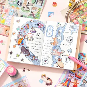 Livre d'autocollants découpés à la forme <span class=keywords><strong>de</strong></span> chat mignon, thème Kawaii, 30/60 feuilles, fournitures <span class=keywords><strong>de</strong></span> décoration pour scrapbooking fait main DIY - Product Image 4