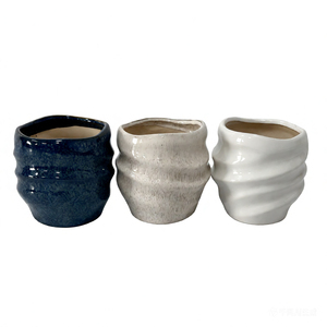 <span class=keywords><strong>Vase</strong></span> de sol contemporain au design original, suspendu, à grain fin, forme <span class=keywords><strong>d</strong></span>'onde 3D, pots à orchidées, pot de fleurs en céramique - Product Image 3