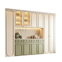 Buffet modulaire en bois massif français avec étagères réglables, portes à panneaux surélevés, design écologique, construction stable, pour salon 5