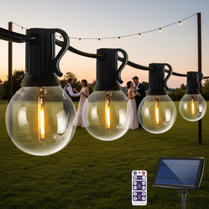 <span class=keywords><strong>Guirnalda</strong></span> de Luces Solares G40 de 25 Pies para Exteriores, Patio, Jardín, Guirnaldas LED G40, Luces Solares G40 con Cable de Cobre - Product Image 3