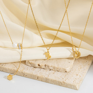 สร้อยคอแฟชั่นชุบทอง 18K โลหะผสมสังกะสี จี้รูปตัวยู สร้อยคอคล้องไหปลาร้า ของขวัญเครื่องประดับ - Product Image 3