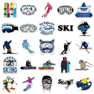 50 pièces de haute qualité <span class=keywords><strong>Ski</strong></span> Sports Snowboard <span class=keywords><strong>autocollant</strong></span> personnalisé vinyle étanche Offset Stickers muraux - Product Image 4