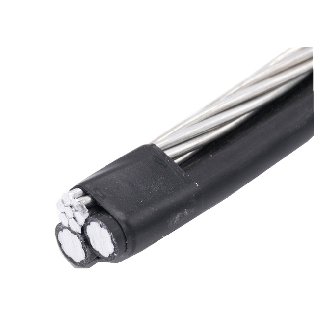 Al XLPE 2x4+4 AAC AAAC ACSR 3x#4 AWG Oyster Aluminum Cable Low Voltage 0.6kV Bare Triple Overhead Conductor Service Drop Wire
