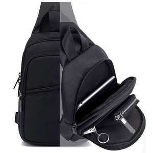 Logo personalizzato di alta qualità nero resistente all'acqua Oxford zaino Crossbody petto <span class=keywords><strong>borsa</strong></span> a <span class=keywords><strong>tracolla</strong></span> borse da viaggio all'aperto per gli uomini - Product Image 5