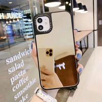 FashionalMobile Téléphone Cas pour Iphone Cas Simple Style Marée Miroir Or Argent Rose Or Lentille Protection Flexible Silicone Souple