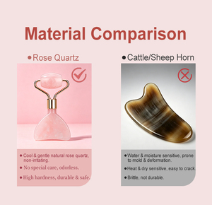 Rouleau Gua Sha en quartz rose naturel Mushang Angel 2-en-1 avec rouleau en <span class=keywords><strong>jade</strong></span> pour massage facial et fonctions anti-âge, coffret cadeau OEM - Product Image 3