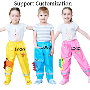 Pantalon de pluie personnalisable pour enfants de maternelle, imperméable, en tissu Oxford avec revêtement PU, motif dessin animé réfléchissant, pour garçons et filles - Product Image 1