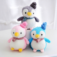En gros, Porte-clés en peluche pingouin de 4 pouces, jouets pour enfants, animaux en peluche, thème dessin animé et anime, pour machine à griffes